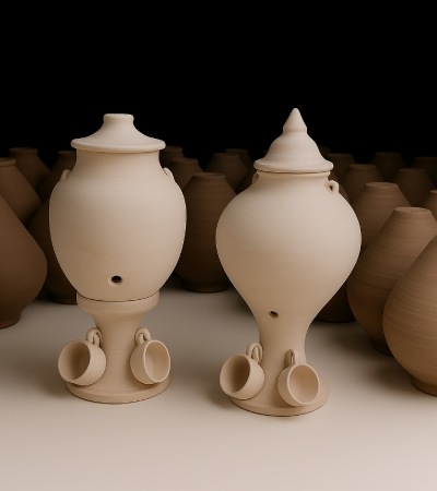 کوزه سفالی پایه دار